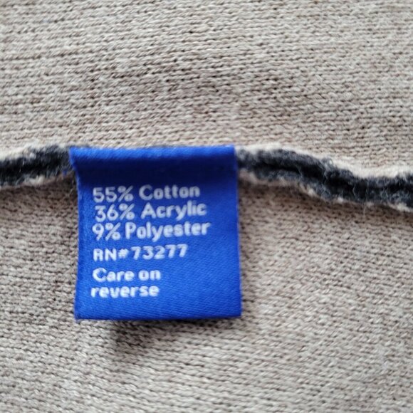 Apt. 9 Open Front Long Cardigan Sweater Women’s Large/Oatmeal & Gray Colorblock - Picture 12 of 16